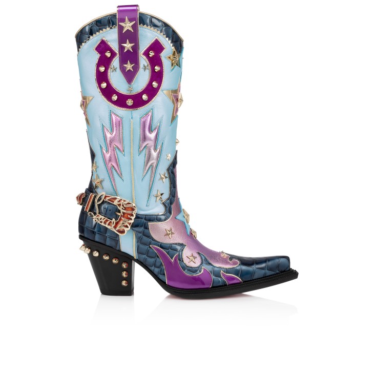 Christian Louboutin Kennywood Alta Women Boots Blue | YUQXAD-873