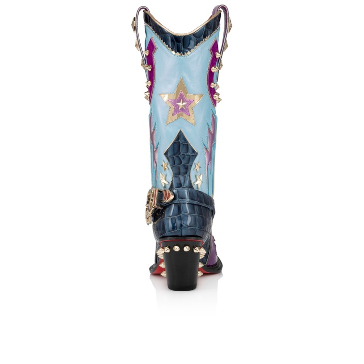 Christian Louboutin Kennywood Alta Women Boots Blue | YUQXAD-873