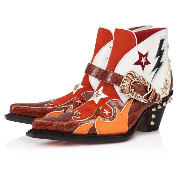 Christian Louboutin Kennywood Men Boots White / Red | YTJKWR-734