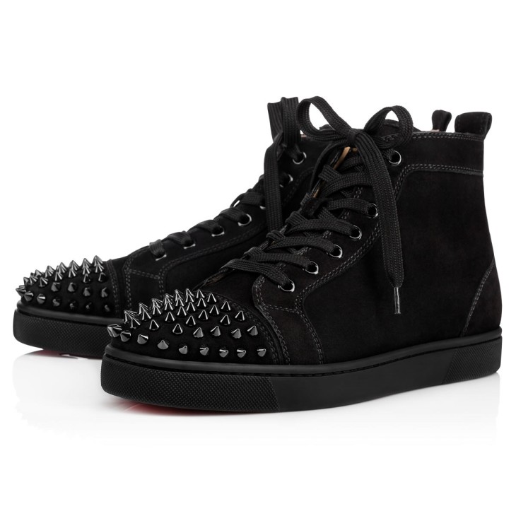 Christian Louboutin Lou Spikes Men Sneakers Black | QWYRMC-083