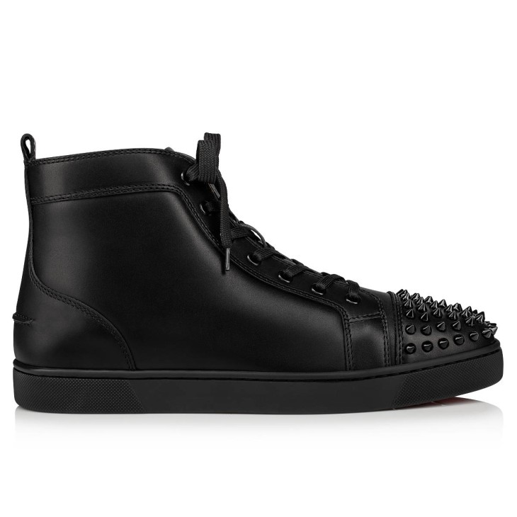 Christian Louboutin Lou Spikes Men Sneakers Black | RMTVFJ-640