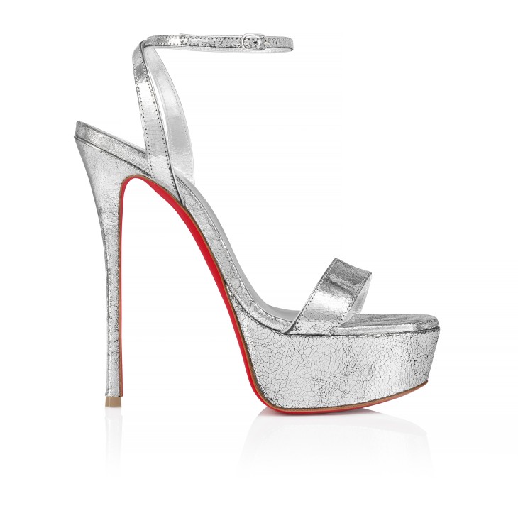 Christian Louboutin Loubi Queen Alta Women Platform Shoes Silver | XURNBP-895