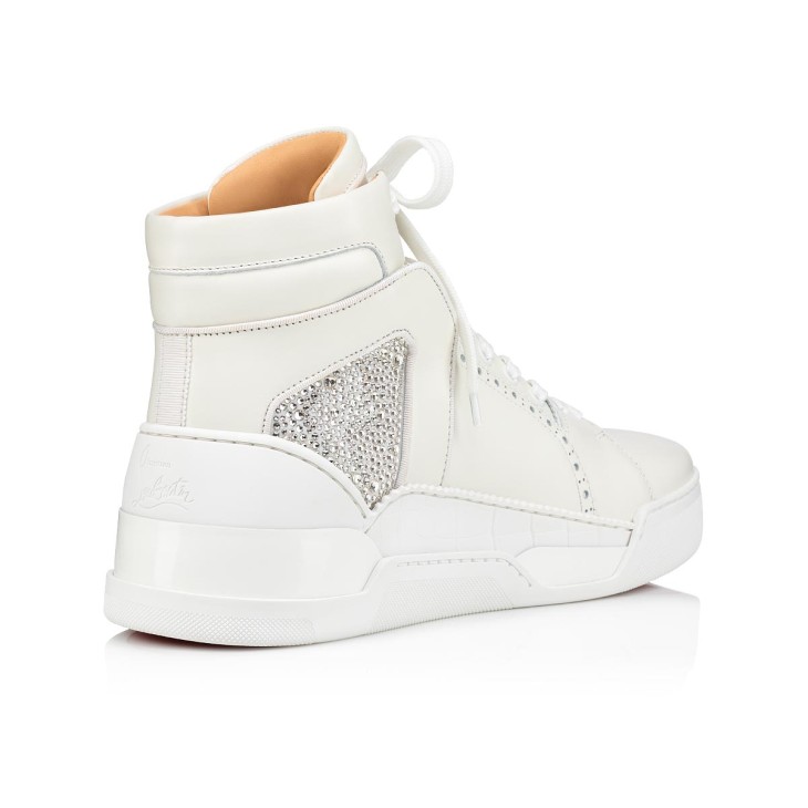 Christian Louboutin Loubikick Strass Men Sneakers White | ZFKNXD-156