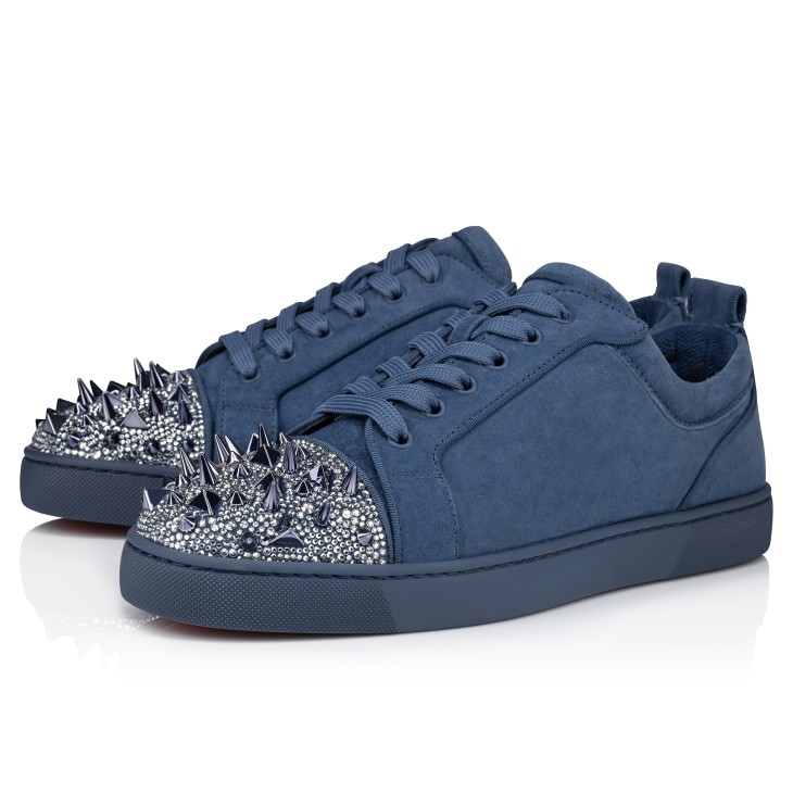 Christian Louboutin Louis Junior P Pik Pik Strass Men Sneakers Blue | NXVDAI-453