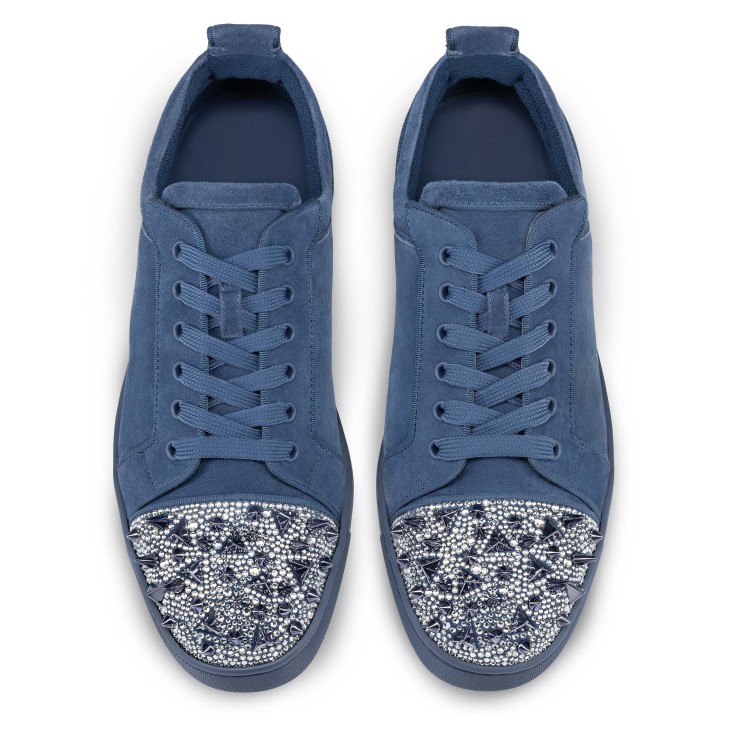 Christian Louboutin Louis Junior P Pik Pik Strass Men Sneakers Blue | NXVDAI-453