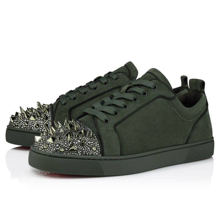 Christian Louboutin Louis Junior P Pik Pik Strass Men Sneakers Green | RWEXFV-645