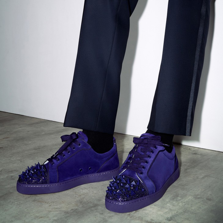 Christian Louboutin Louis Junior P Pik Pik Strass Men Sneakers Purple | AHEGDU-190