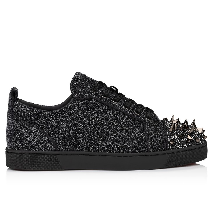 Christian Louboutin Louis Junior P Pik Pik Strass Men Sneakers Black | HVXEKJ-420