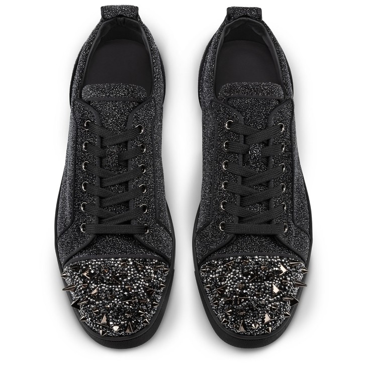 Christian Louboutin Louis Junior P Pik Pik Strass Men Sneakers Black | HVXEKJ-420