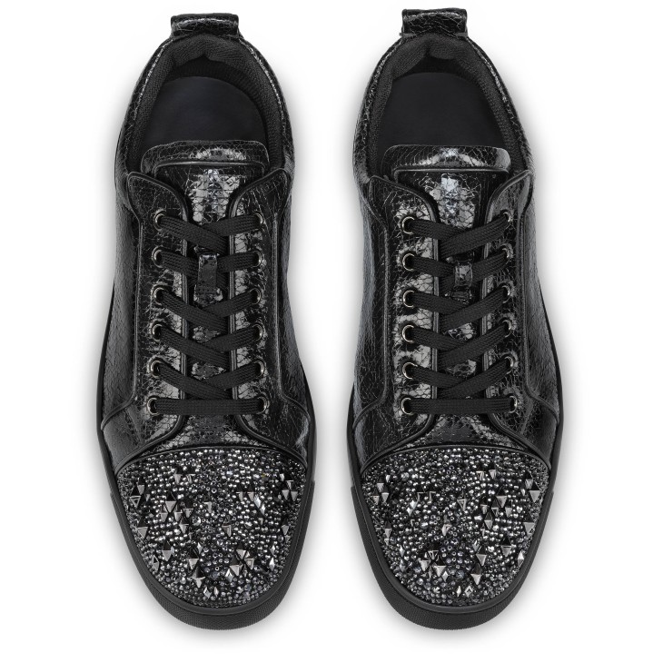 Christian Louboutin Louis Junior P Strass Eternity Men Sneakers Metal / Black | HCUYPD-678