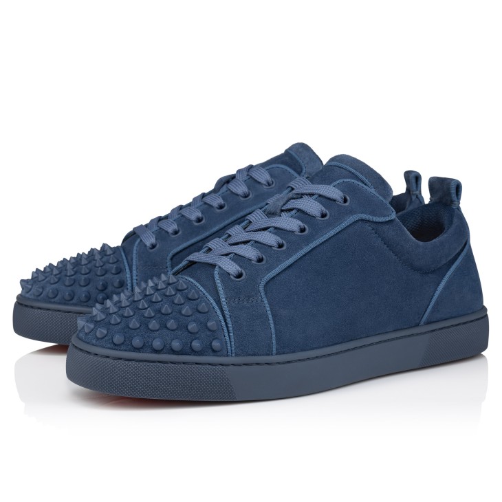 Christian Louboutin Louis Junior Spikes Men Sneakers Blue | AYSOXC-026