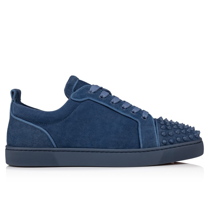 Christian Louboutin Louis Junior Spikes Men Sneakers Blue | AYSOXC-026