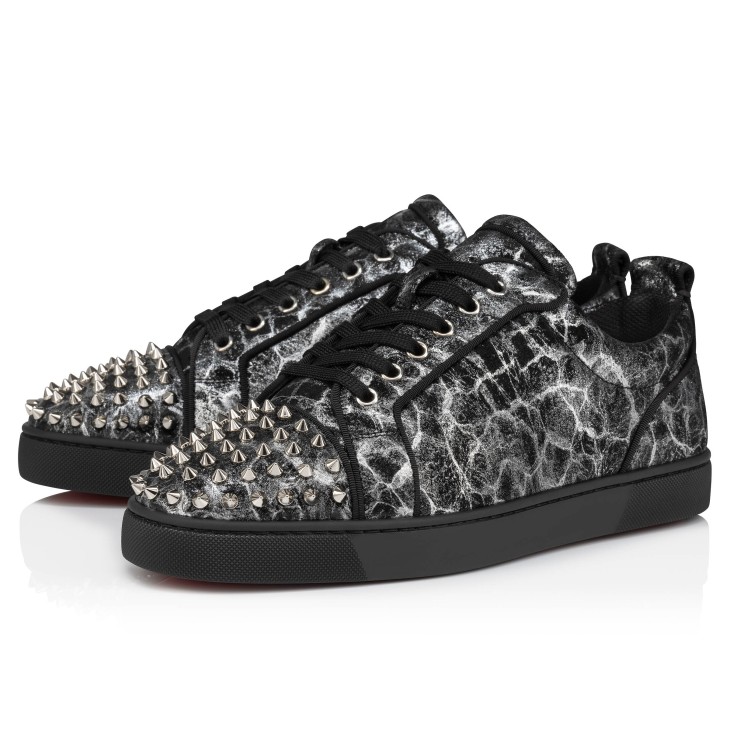 Christian Louboutin Louis Junior Spikes Men Sneakers Black | DBVSFA-412