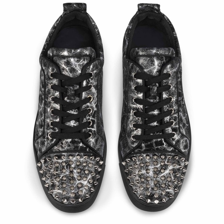 Christian Louboutin Louis Junior Spikes Men Sneakers Black | DBVSFA-412