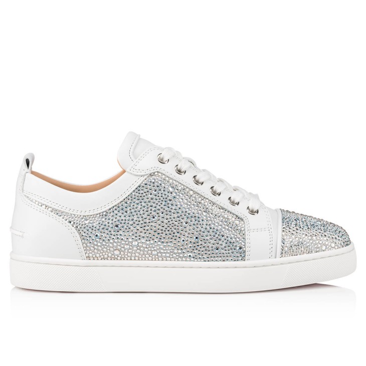 Christian Louboutin Louis Junior Strass Men Sneakers White | QHCNPL-734