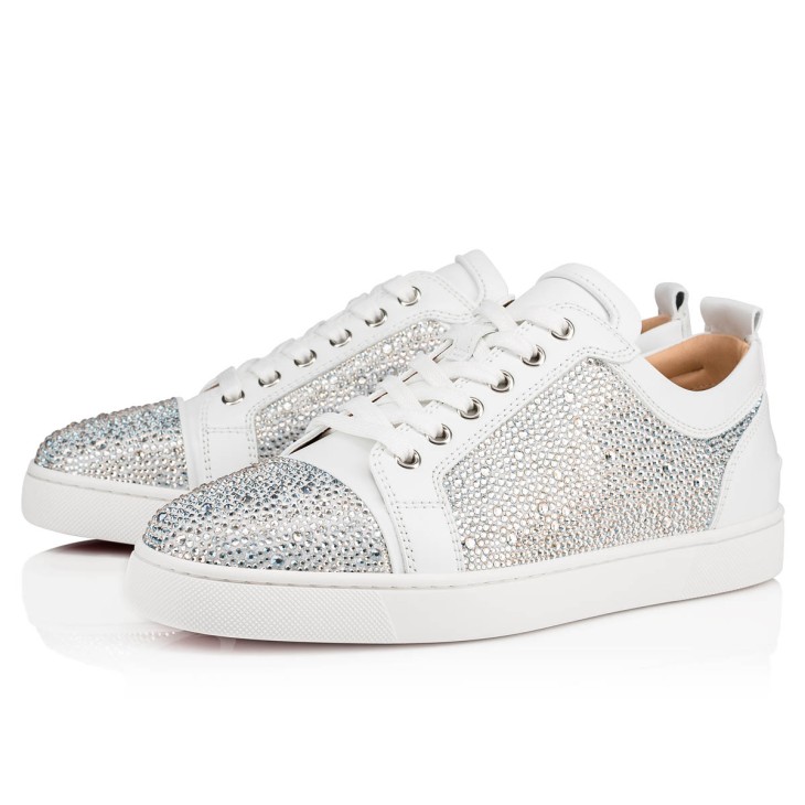 Christian Louboutin Louis Junior Strass Men Sneakers White | QHCNPL-734