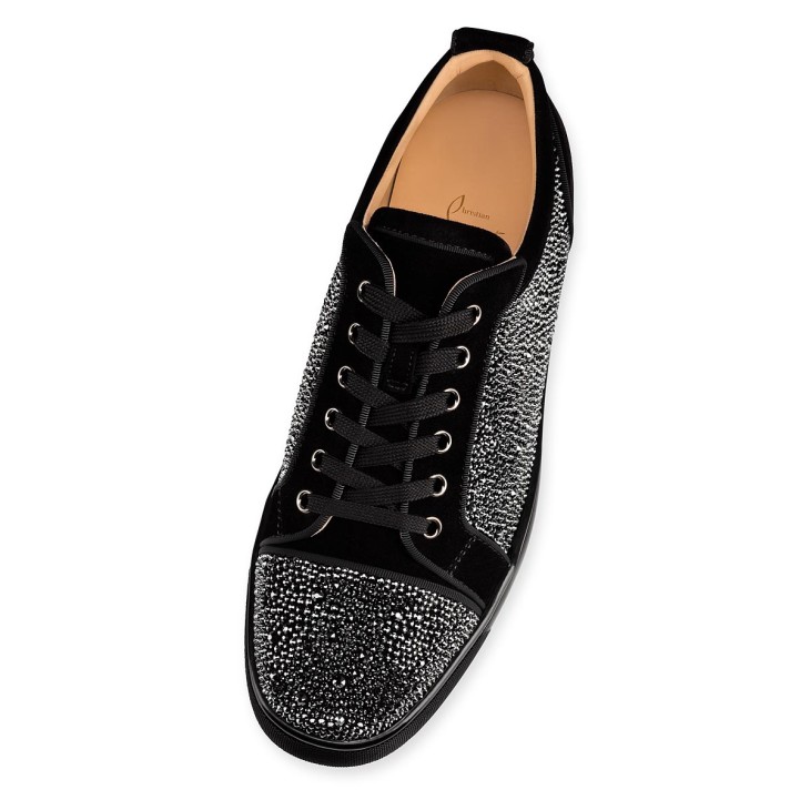 Christian Louboutin Louis Junior Strass Men Sneakers Black | XJUEGS-764