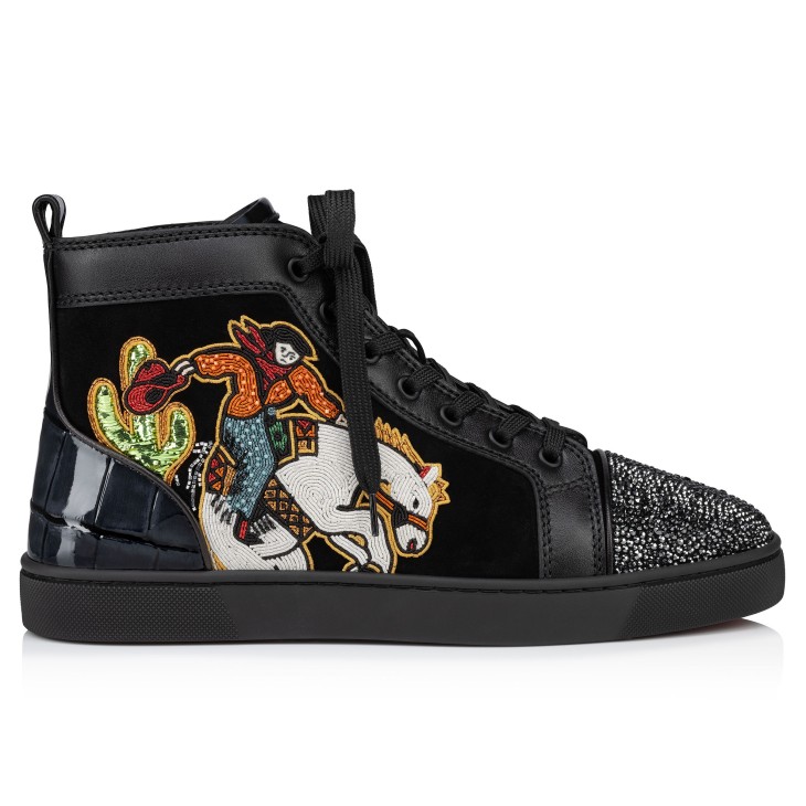 Christian Louboutin Louis Lucky Men Sneakers Black | VBSYGI-905