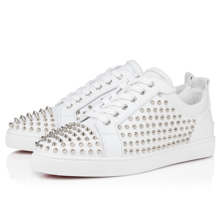 Christian Louboutin Louis Spikes Junior Men Sneakers White | HGOBSK-071