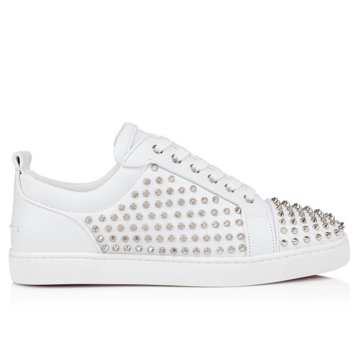 Christian Louboutin Louis Spikes Junior Men Sneakers White | HGOBSK-071