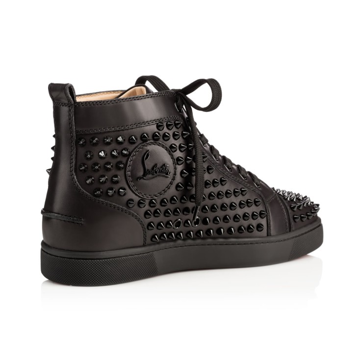 Christian Louboutin Louis Spikes Men Sneakers Black | CGMRPX-342