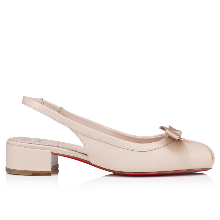 Christian Louboutin Mamaflirt Sling Women Flat Shoes Cream | YBZSFU-480