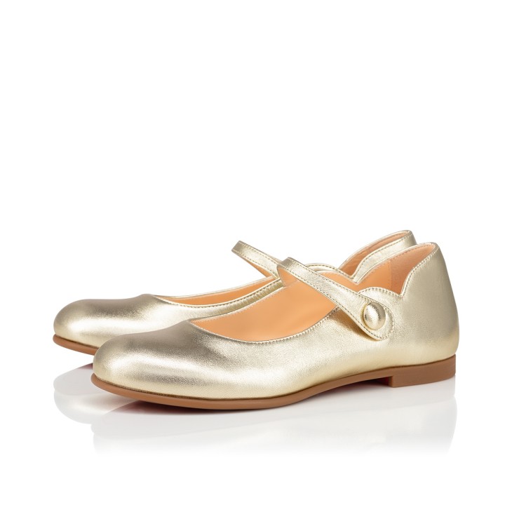 Christian Louboutin Melodie Chick Kids' Ballerina Gold | BTGCEA-182