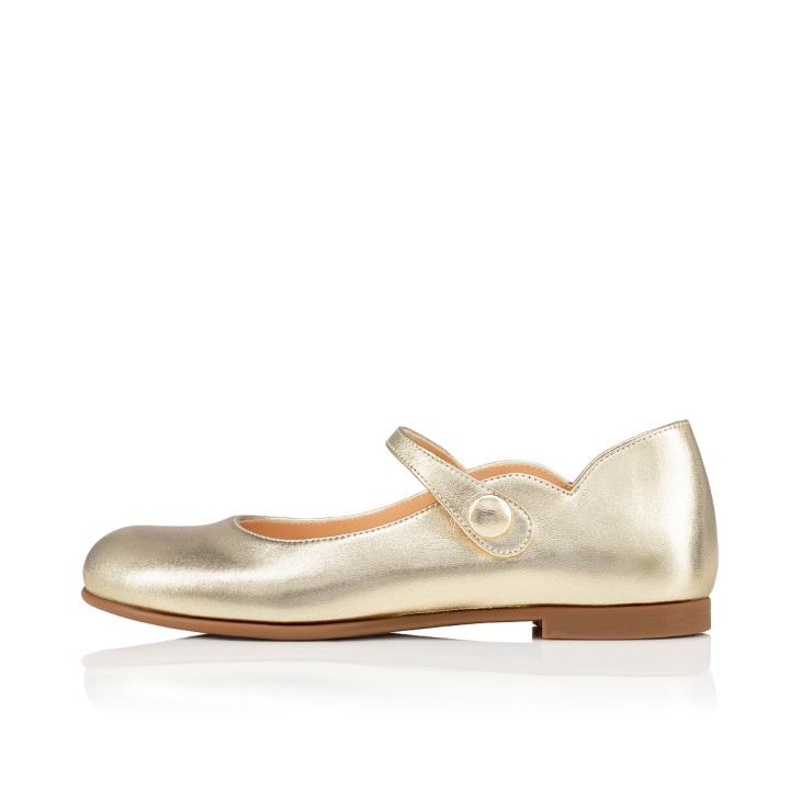 Christian Louboutin Melodie Chick Kids' Ballerina Gold | BTGCEA-182