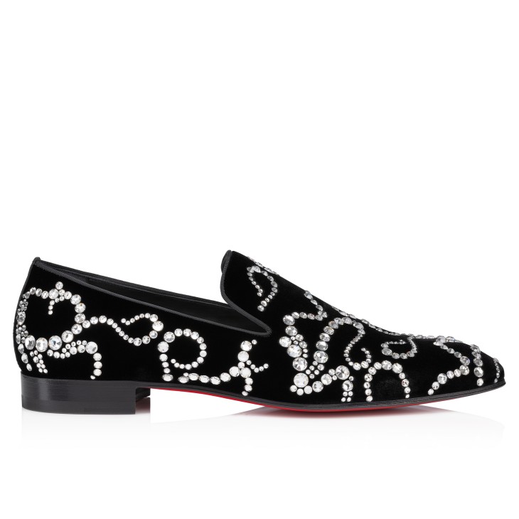 Christian Louboutin Octodandelion Strass Men Moccasins Black | JVAZXT-016