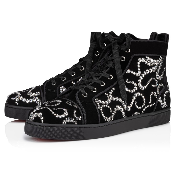 Christian Louboutin Octolouis Strass Men Sneakers Black | IWTYMS-378