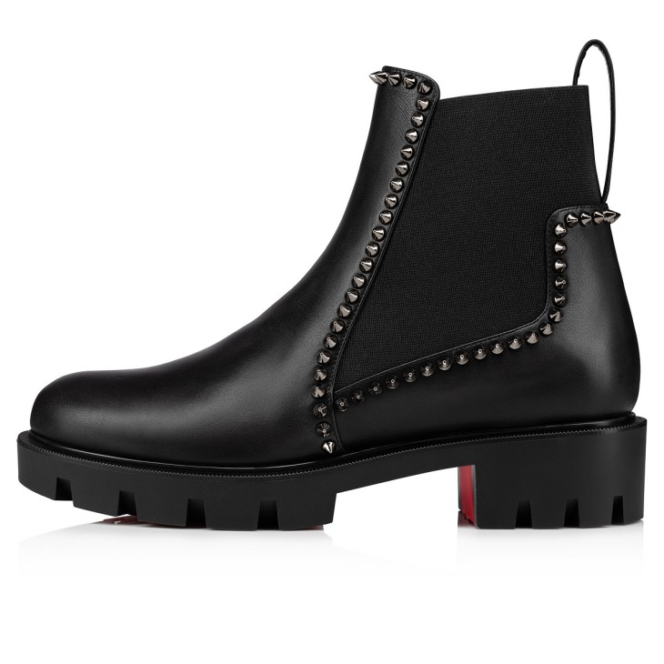 Christian Louboutin Out Lina Spike Lug Women Boots Black | FXKPYQ-815