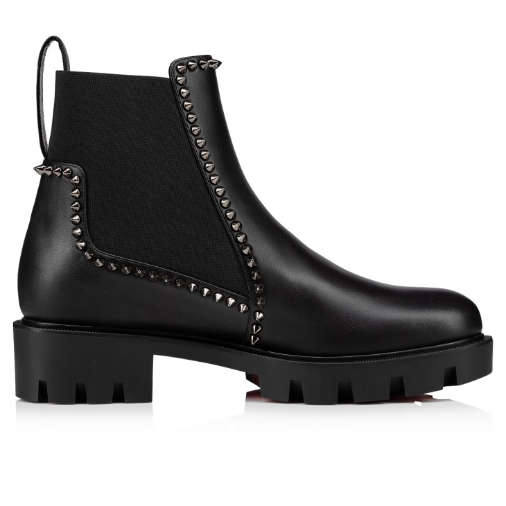 Christian Louboutin Out Lina Spike Lug Women Boots Black | FXKPYQ-815