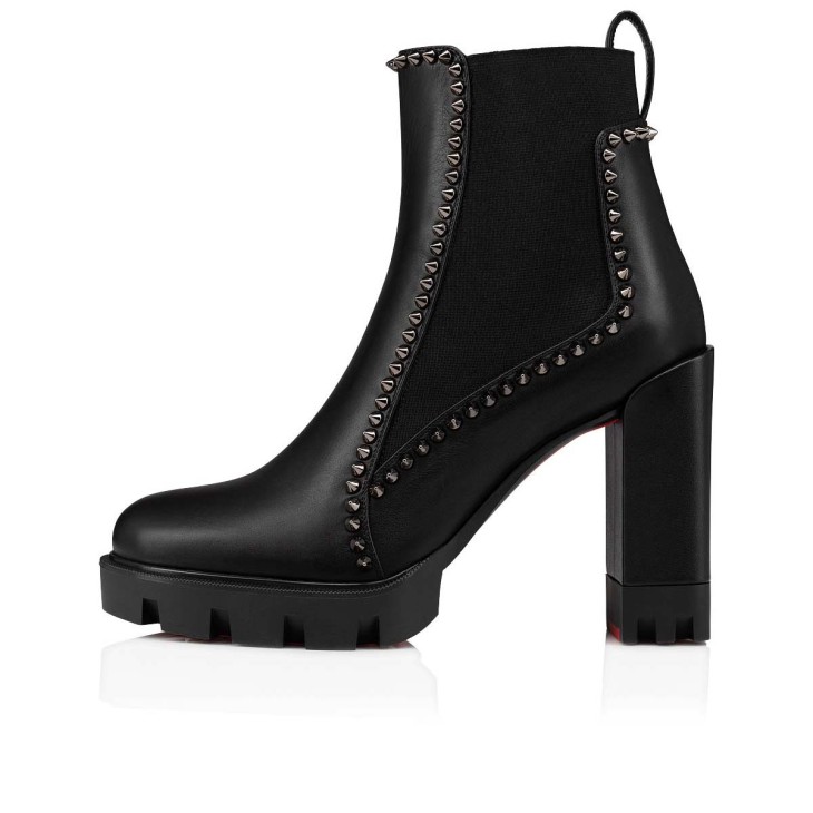 Christian Louboutin Out Line Spike Lug Women Boots Black | LYKRPC-291