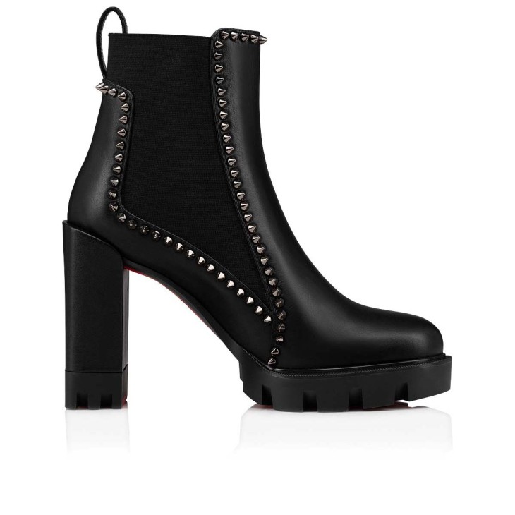 Christian Louboutin Out Line Spike Lug Women Boots Black | LYKRPC-291