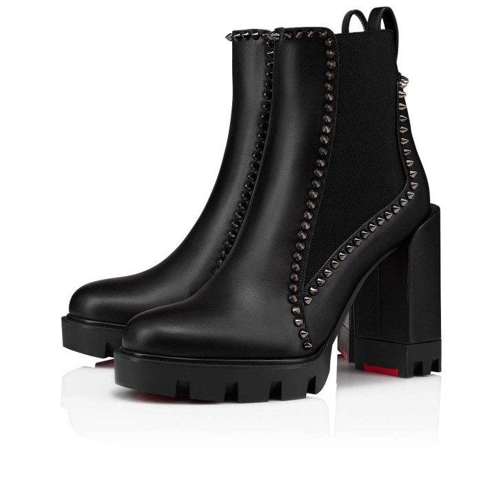 Christian Louboutin Out Line Spike Lug Women Boots Black | LYKRPC-291