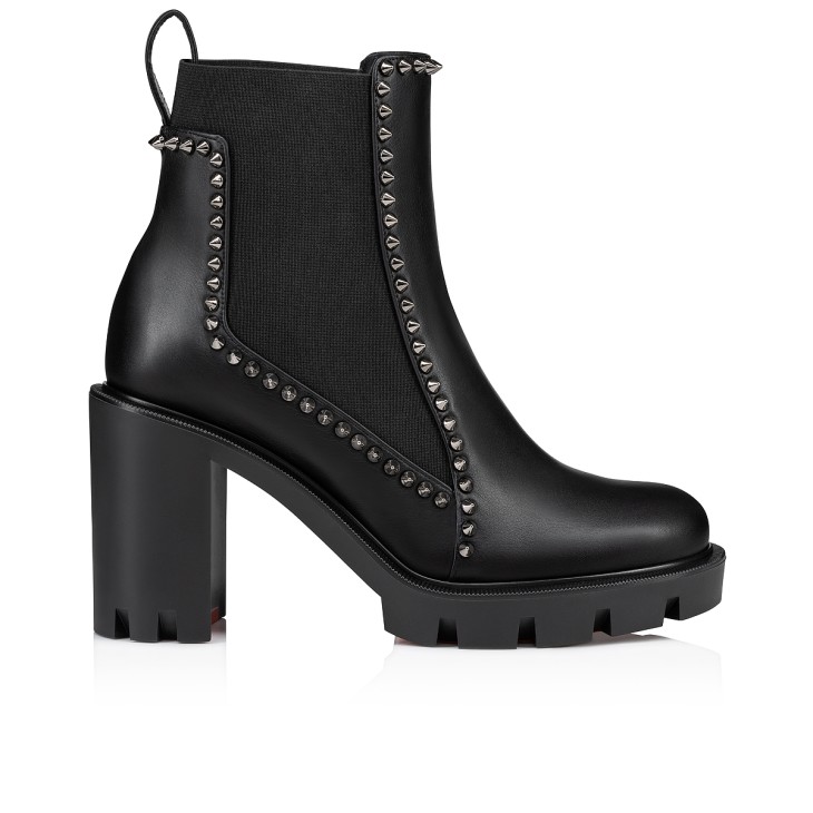 Christian Louboutin Out Line Spikes Lug Women Boots Black | ATKDPW-741