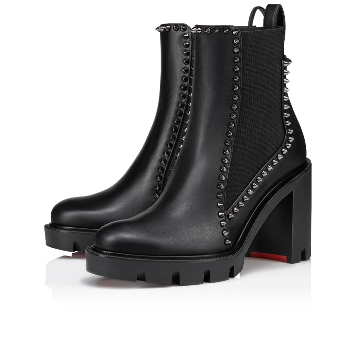 Christian Louboutin Out Line Spikes Lug Women Boots Black | ATKDPW-741