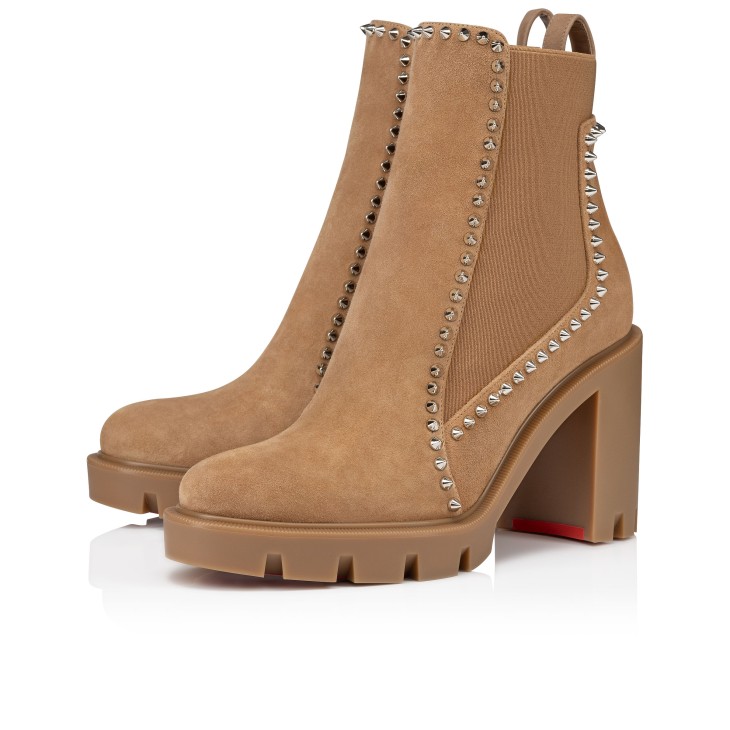 Christian Louboutin Out Line Spikes Lug Women Boots Brown | NOBRJA-324