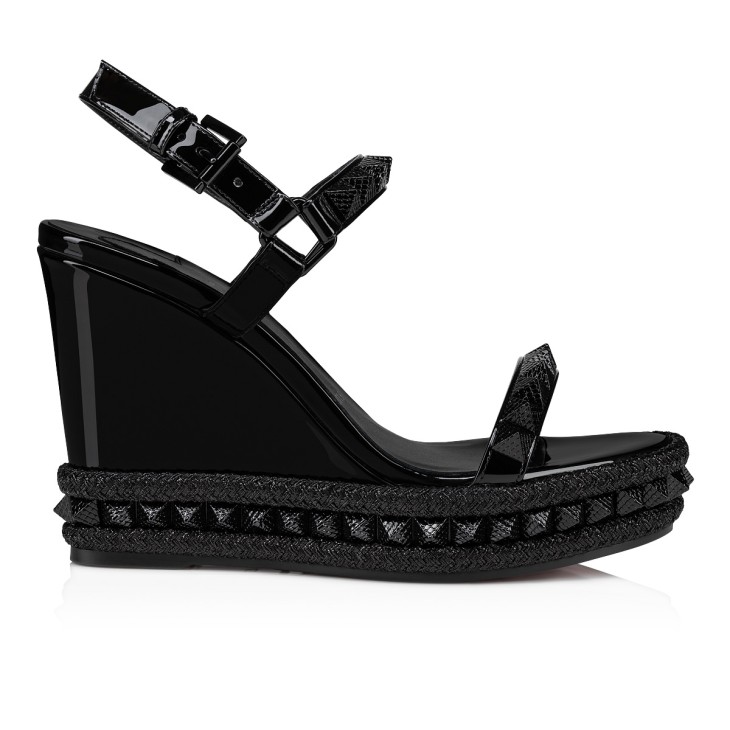 Christian Louboutin Pyraclou Women Platform Shoes Black | UYKSFD-729