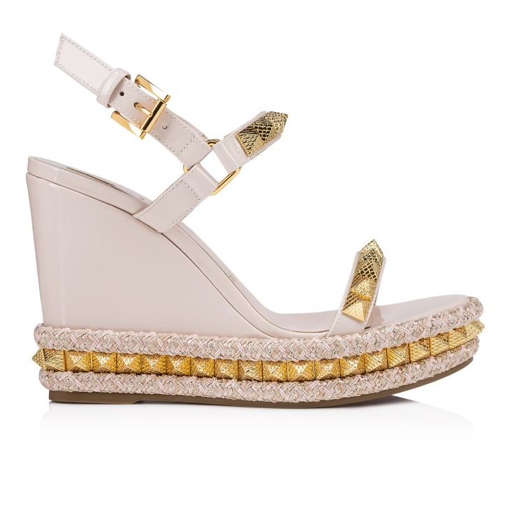 Christian Louboutin Pyraclou Women Sandals Cream | IOKRQN-934