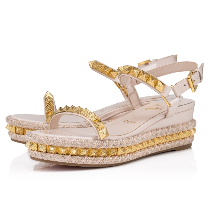 Christian Louboutin Pyraclou Women Sandals Cream | VDUNZL-650