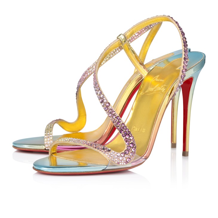 Christian Louboutin Rosalie Strass Boreal Women Sandals Metal / Multicolor | FZHLMJ-782