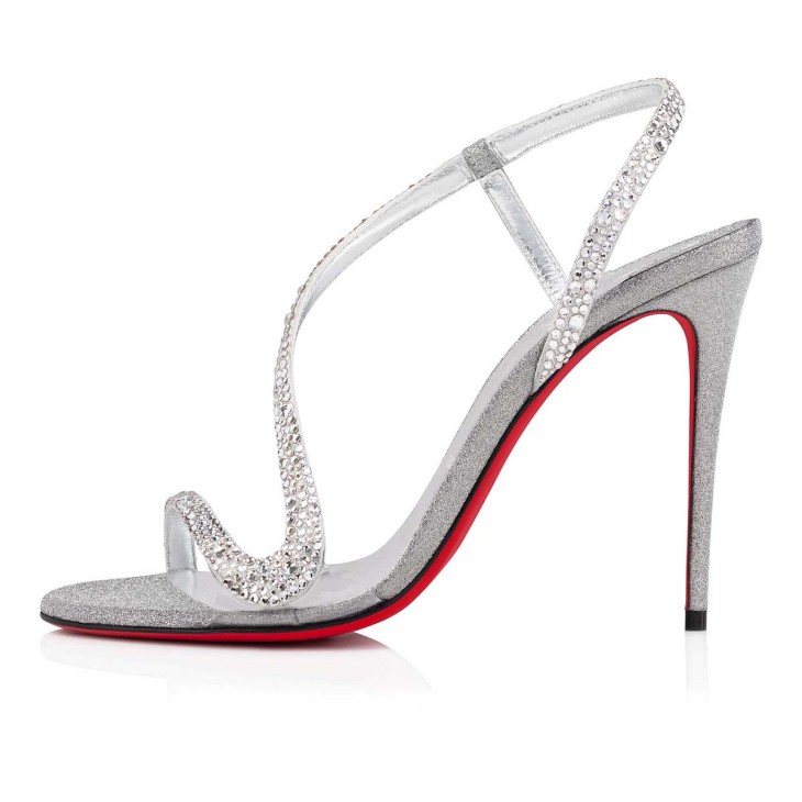 Christian Louboutin Rosalie Strass Women Sandals Silver | QGZYFW-743