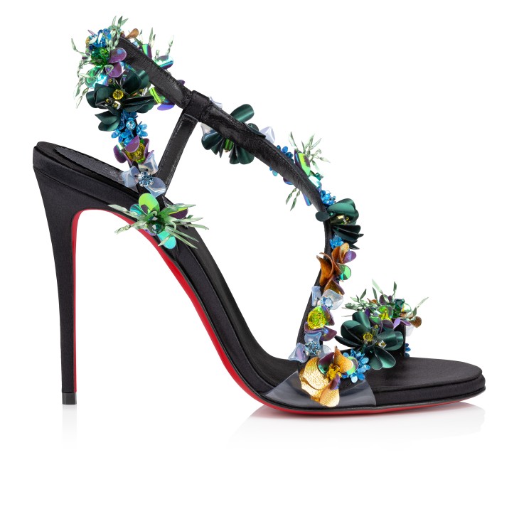 Christian Louboutin Rosalie Tropica Women Sandals Black | ROIWLV-618