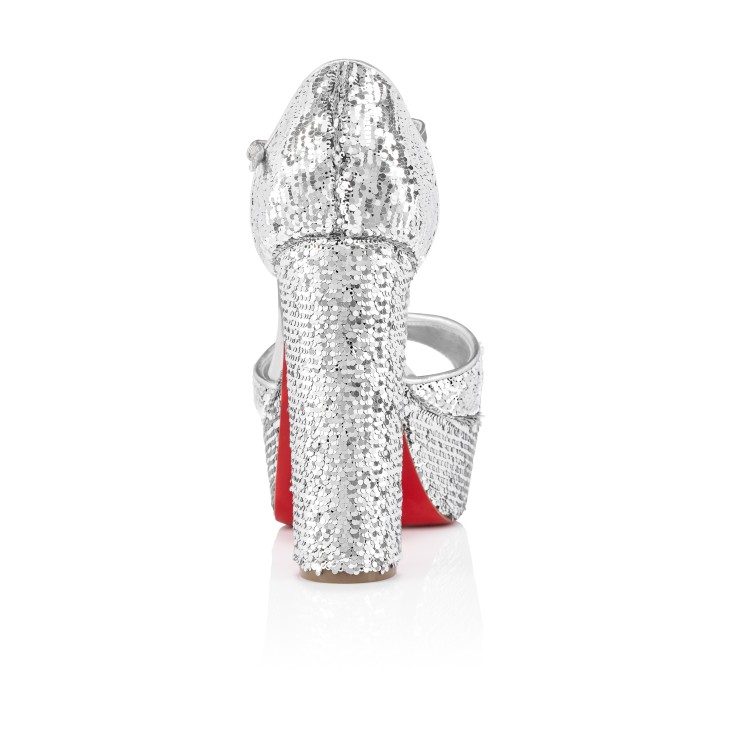 Christian Louboutin Sandaloo Paillettes Women Platform Shoes Silver | KADHVF-047