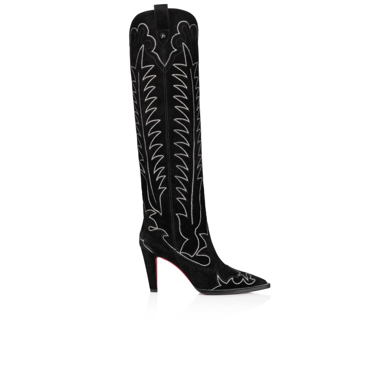 Christian Louboutin Santia Botta Strass Women Boots Black | UNROZD-568