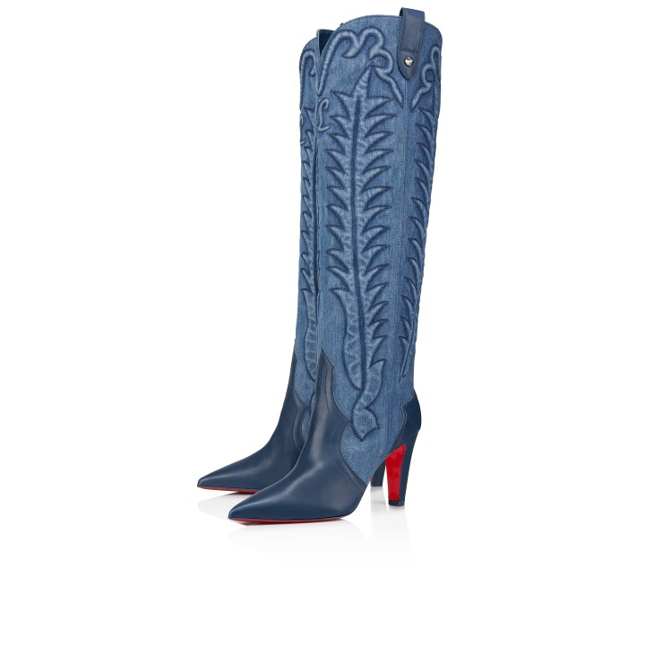 Christian Louboutin Santia Botta Women Boots Blue / Blue | EQGRYU-613