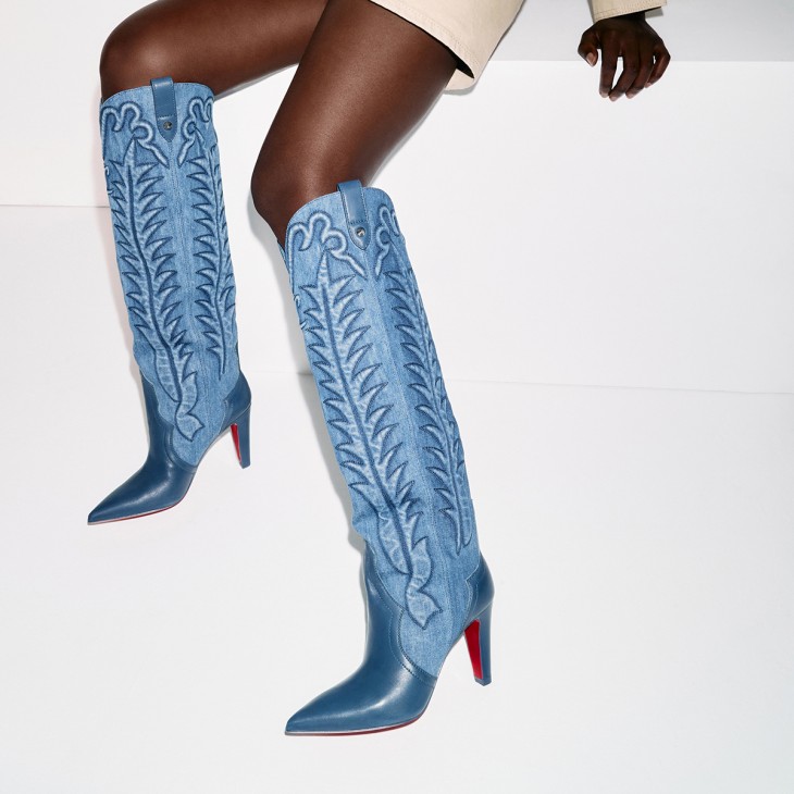 Christian Louboutin Santia Botta Women Boots Blue / Blue | EQGRYU-613