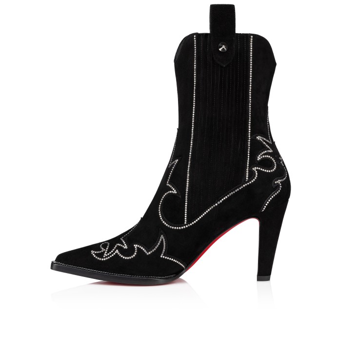 Christian Louboutin Santigag Strass Women Boots Black | CJYVSU-857