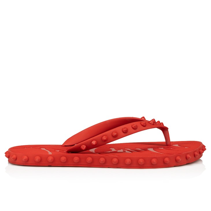 Christian Louboutin Super Loubi Flip Women Flat Shoes Red | JYSOAG-579